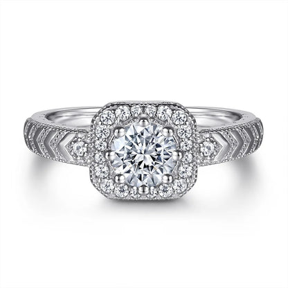 MuShan Jewelry 925 Sterling Silver Rings Bands Engagement Ring 7A Cubic Zirconia  Her Rings Bands Anniversary  Women Gift