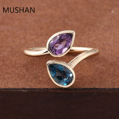 MUSHAN Luxury Custom 5x8mm Lab Grown Gemstones Ring Women Band GRC Certificated 10K 14K 18K Gold Rings Wedding Birthday Jewelry