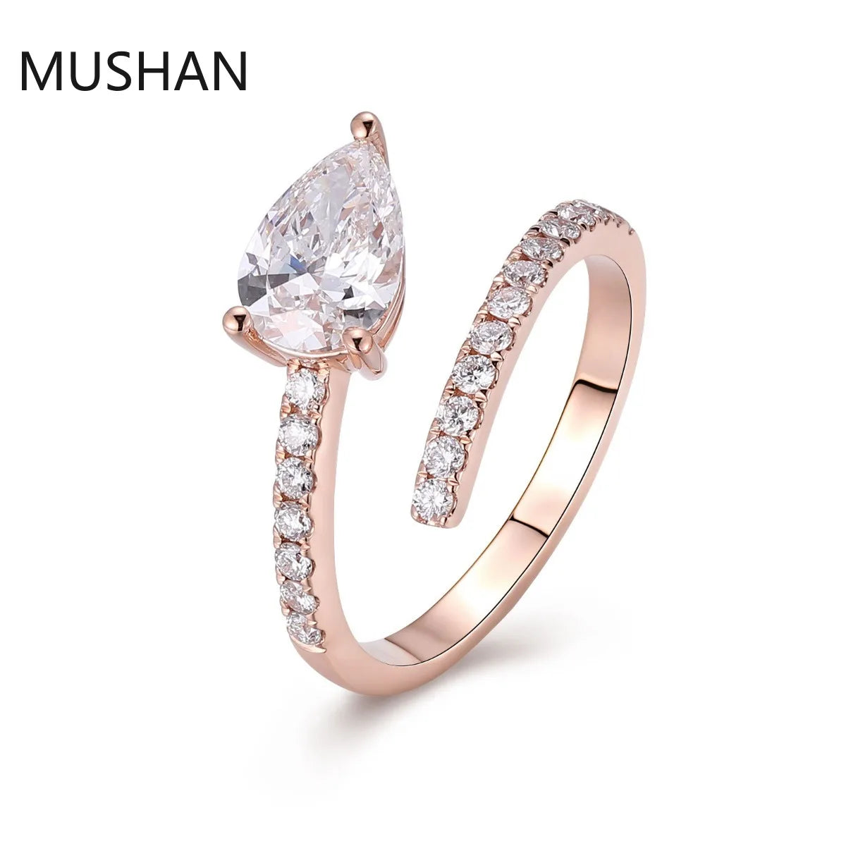 MUSHAN Luxury Custom 14K 18K Gold Rings Band Jewelry With Moissanite Diamond Lab Grown Gemstones Diamond Wedding Ring For Women