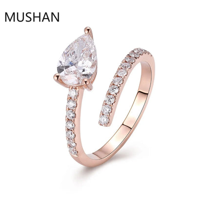 MUSHAN Luxury Custom 14K 18K Gold Rings Band Jewelry With Moissanite Diamond Lab Grown Gemstones Diamond Wedding Ring For Women