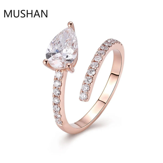 MUSHAN Luxury Custom 14K 18K Gold Rings Band Jewelry With Moissanite Diamond Lab Grown Gemstones Diamond Wedding Ring For Women