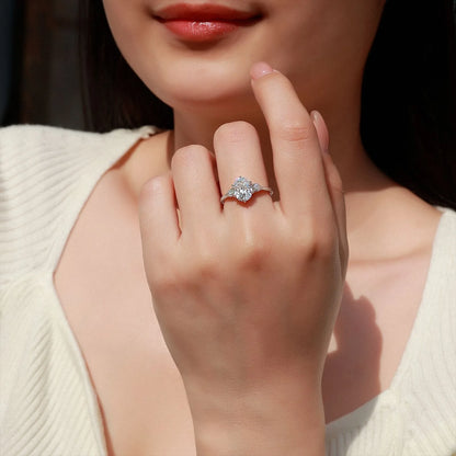 Bague MUSHAN Luxury Jewelry en argent sterling 925 pour femme, avec diamant moissanite émeraude certifié GRA, couleur D, joaillerie fine
