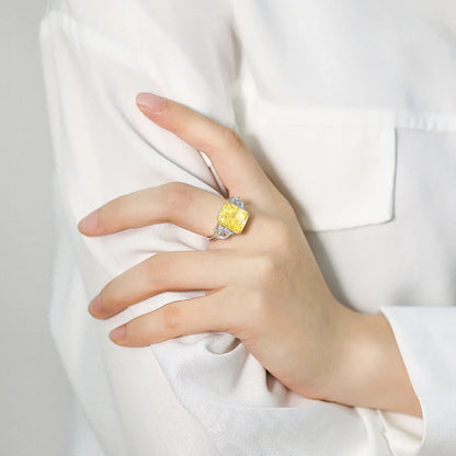 Bague de mariage MuShan Jewelry en argent sterling 925 avec diamant à haute teneur en carbone, bague de cocktail pour fête, cadeau pour fille, bijoux fins pour femmes