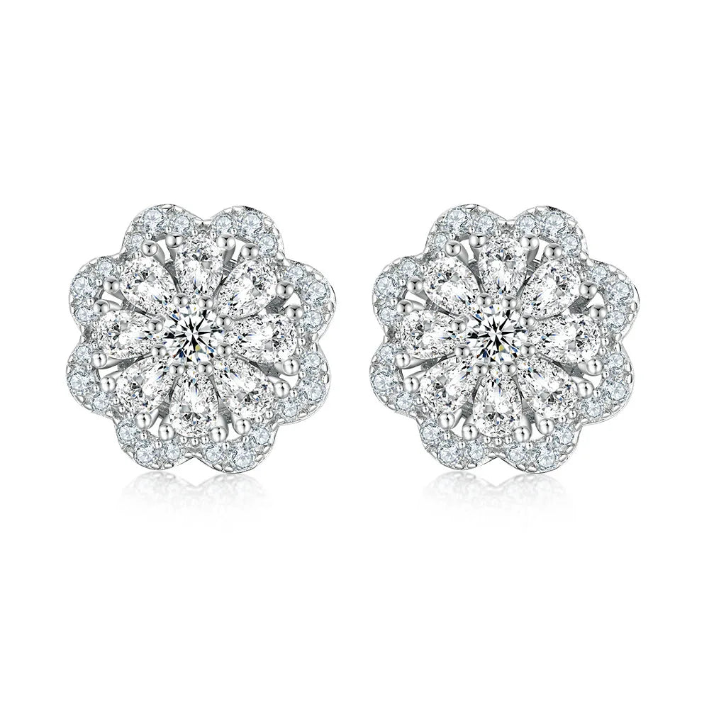 MuShan Luxury Jewelry 925 Sterling Silver Earrings Zircon 5A Dangle Party for Wife Real Gold Plated Fine Jewelry Earring