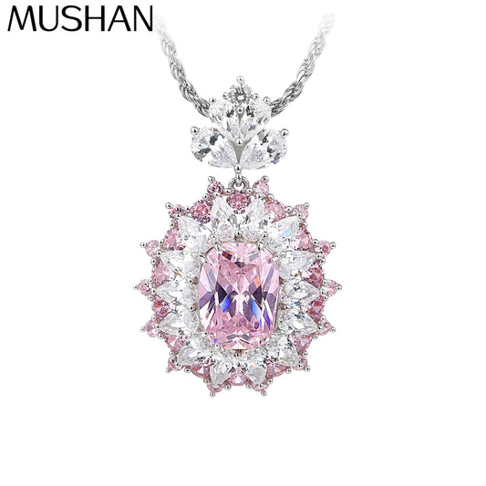 MuShan Jewelry 925 Sterling Silver Necklace 5A CZ Gemstones HCD Gemstones Designer 925 Sterling Silver Pendants Accessories