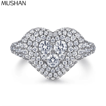 Anillo de plata de ley 925 MuShan Luxury Jewelry con circonita cúbica 5A en forma de pera, romántico, para prometida, joyería fina chapada en oro auténtico