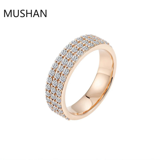 MUSHAN Luxury Custom 14K 18K Gold Rings Band Jewelry With Moissanite Diamond Lab Grown Gemstones Diamond Wedding Ring For Women