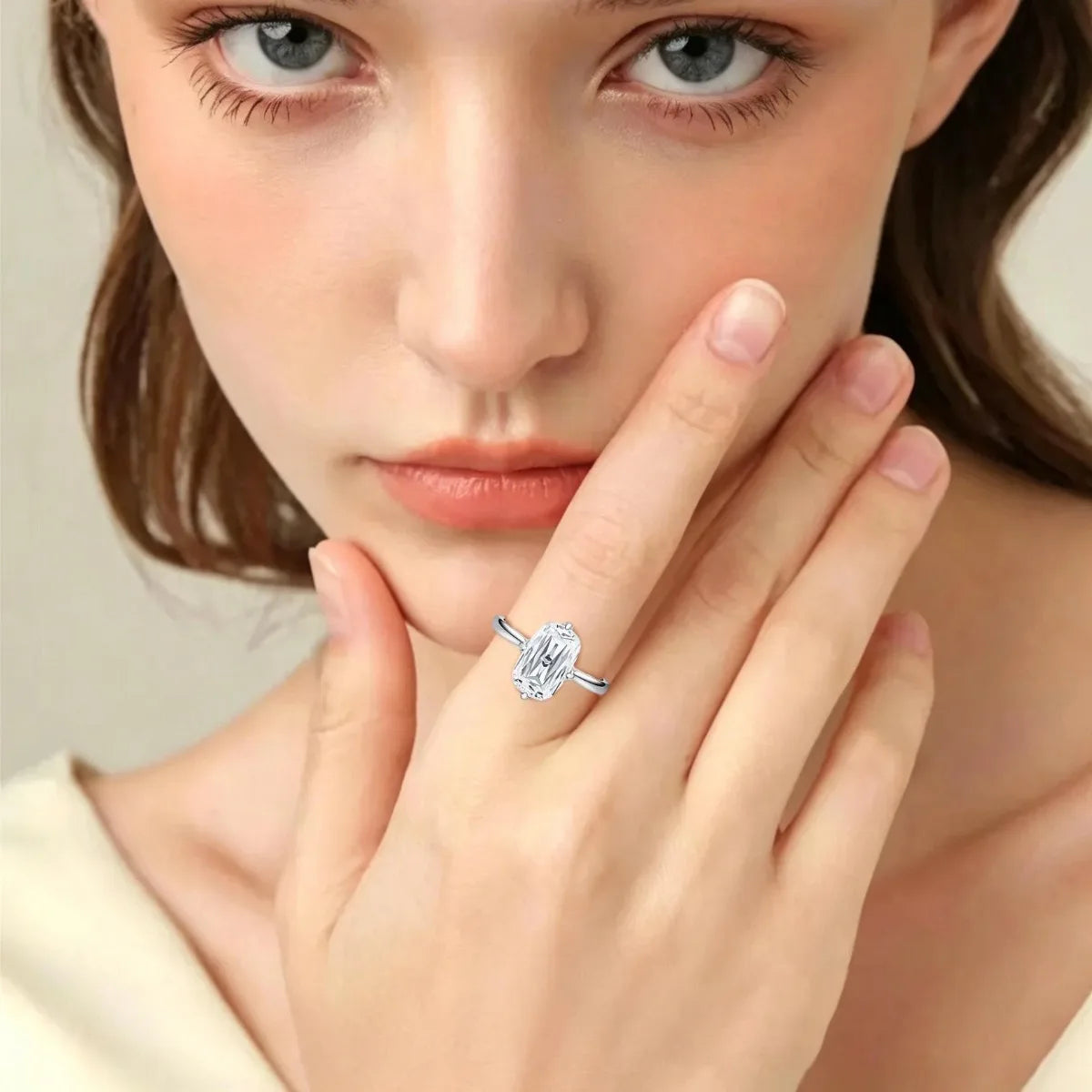 MUSHAN Luxury Jewelry 925 Sterling Silver Ring Band Women GRA Certificate Moissanite Diamond Emerald D Color Rings Fine Jewelry