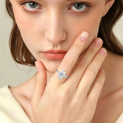 MUSHAN Luxury Jewelry 925 Sterling Silver Ring Band Women GRA Certificate Moissanite Diamond Emerald D Color Rings Fine Jewelry