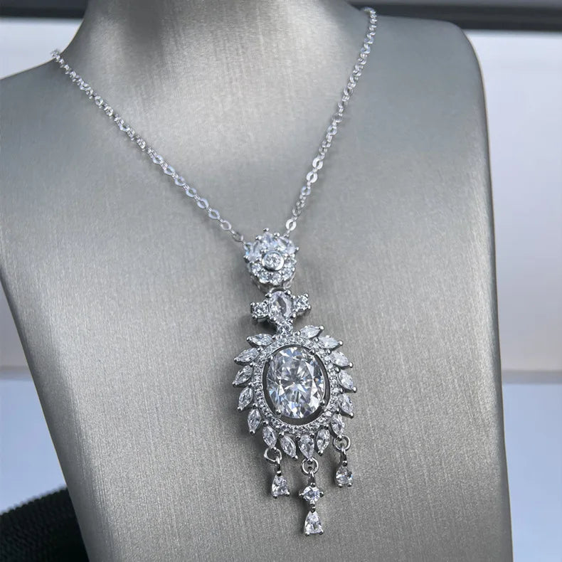 Pendentif goutte en argent sterling 925 de la marque MuShan, cœur en moissanite pour femme, plaqué or 18 carats, pendentif goutte breveté MST pour les fêtes