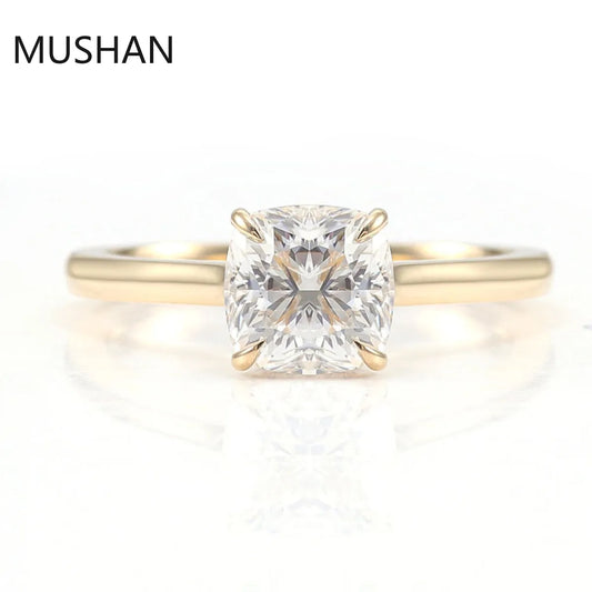 MUSHAN Luxury Custom 14K 18K Gold Rings Band Jewelry With Moissanite Diamond Lab Grown Gemstones Diamond Wedding Ring For Women
