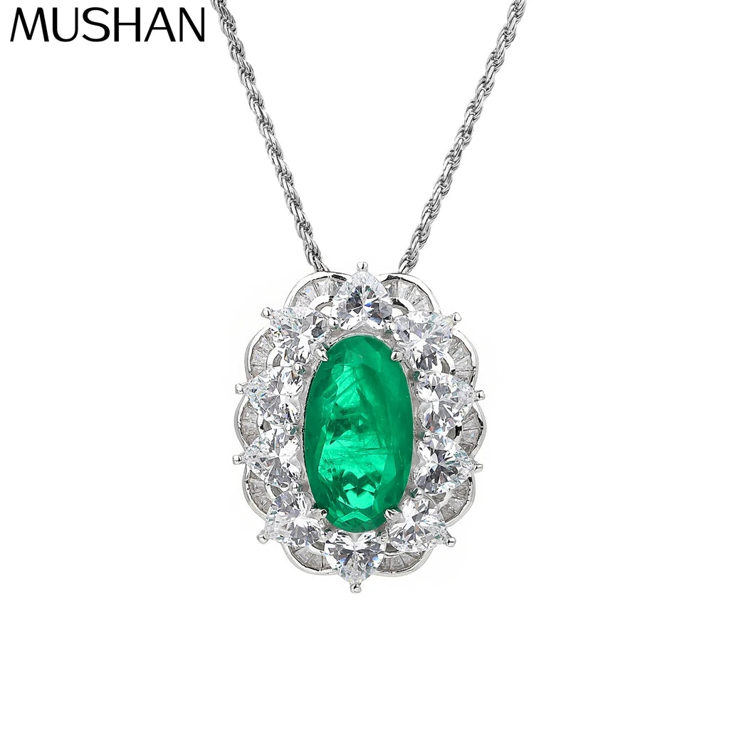 Collar MuShan Luxury Jewelry de plata de ley 925 con rubí cultivado en laboratorio de talla marquesa, para uso diario, para mujer, chapado en oro de 18K, para aniversario