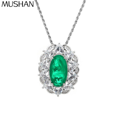 Collar MuShan Luxury Jewelry de plata de ley 925 con rubí cultivado en laboratorio de talla marquesa, para uso diario, para mujer, chapado en oro de 18K, para aniversario