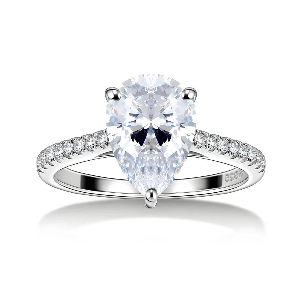 MuShan Jewelry 925 Sterling Silver Ring Wedding Band HCD Gemstones Cocktail Party Bachelorette Gift Women Rings Fine Jewelry