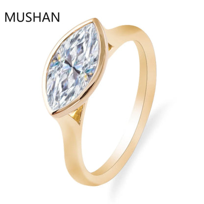 MUSHAN Luxury Custom 14K 18K Gold Rings Band Jewelry With Moissanite Diamond Lab Grown Gemstones Diamond Wedding Ring For Women