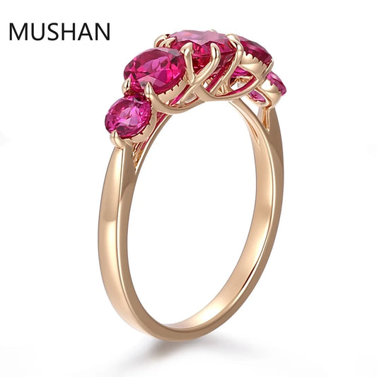 MUSHAN Luxury Custom 14K 18K Gold Rings Band Jewelry With Moissanite Diamond Lab Grown Gemstones Diamond Wedding Ring For Women