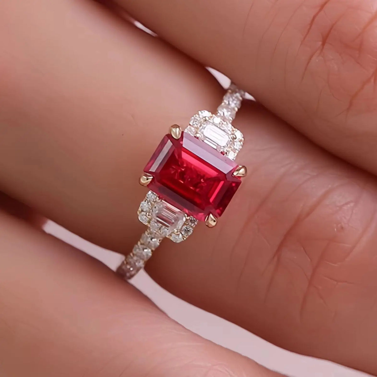 Bague MUSHAN Bespoke Jewelry avec rubis de synthèse de 2,7 ct, anneau en platine PT950, or 10K, 14K, 18K, bijou pour femme, cadeau pour mariage ou fête