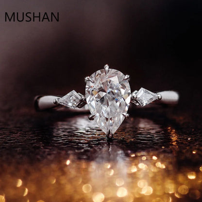 MUSHAN Luxury Custom 14K 18K Gold Rings Band Jewelry With Moissanite Diamond Lab Grown Gemstones Diamond Wedding Ring For Women