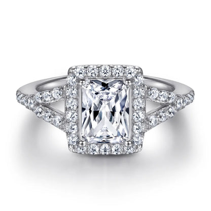 MuShan Jewelry 925 Sterling Silver Timeless Engagement Ring 5A Cubic Zirconia Rings Bands Anniversary Rings Bands  Women Gift