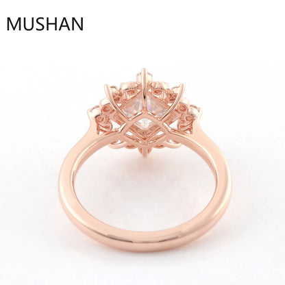 MUSHAN Luxury Custom 14K 18K Gold Rings Band Jewelry With Moissanite Diamond Lab Grown Gemstones Diamond Wedding Ring For Women