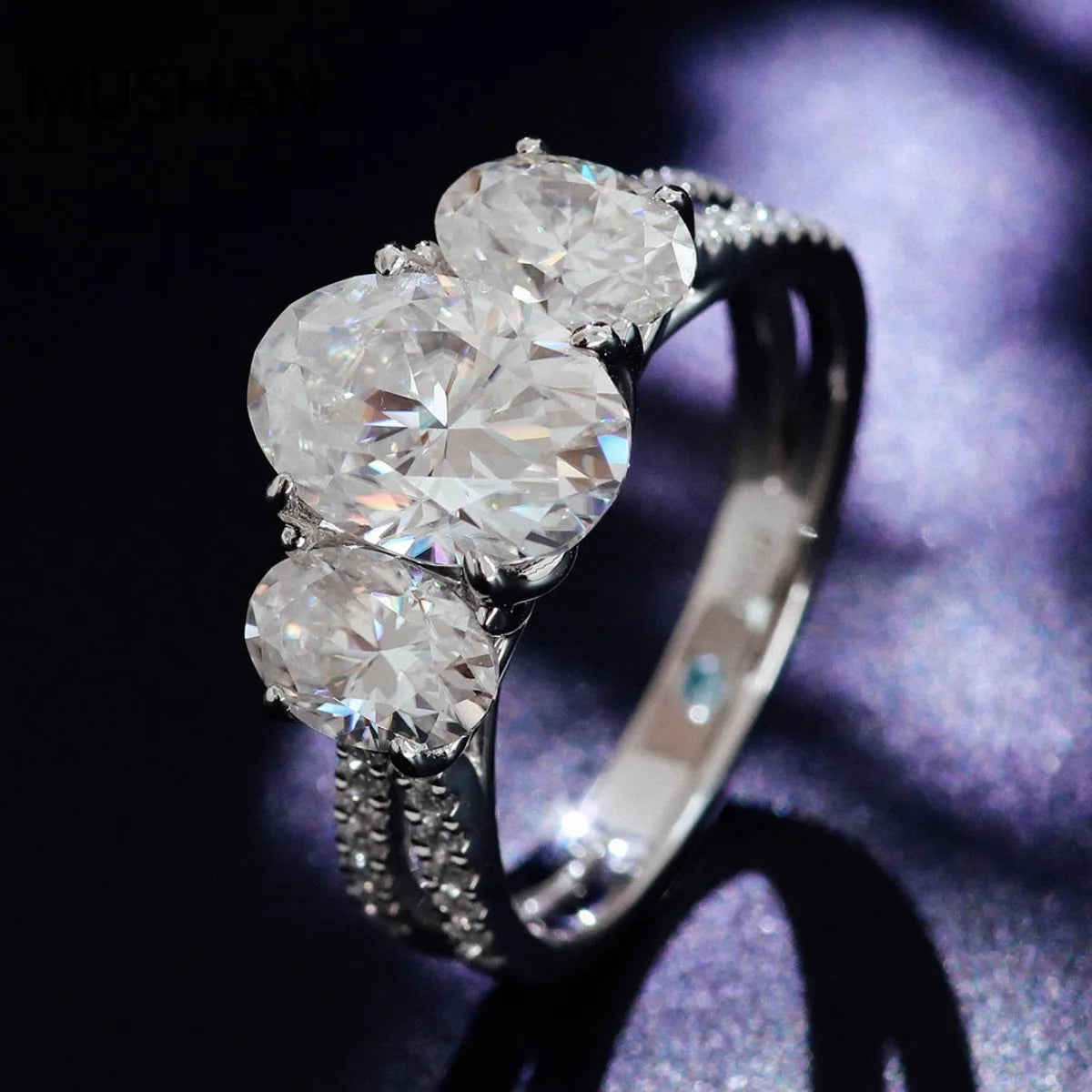 MUSHAN Luxury Custom 14K 18K Gold Rings Band Jewelry With Moissanite Diamond Lab Grown Gemstones Diamond Wedding Ring For Women