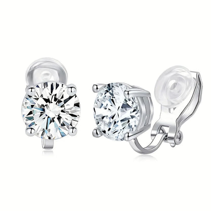 MS Luxury Jewelry 925 Sterling Silver Ear Clip Earrings For Women CMA Certificate Gemstones Drop Earring Ear Clip Jewelry