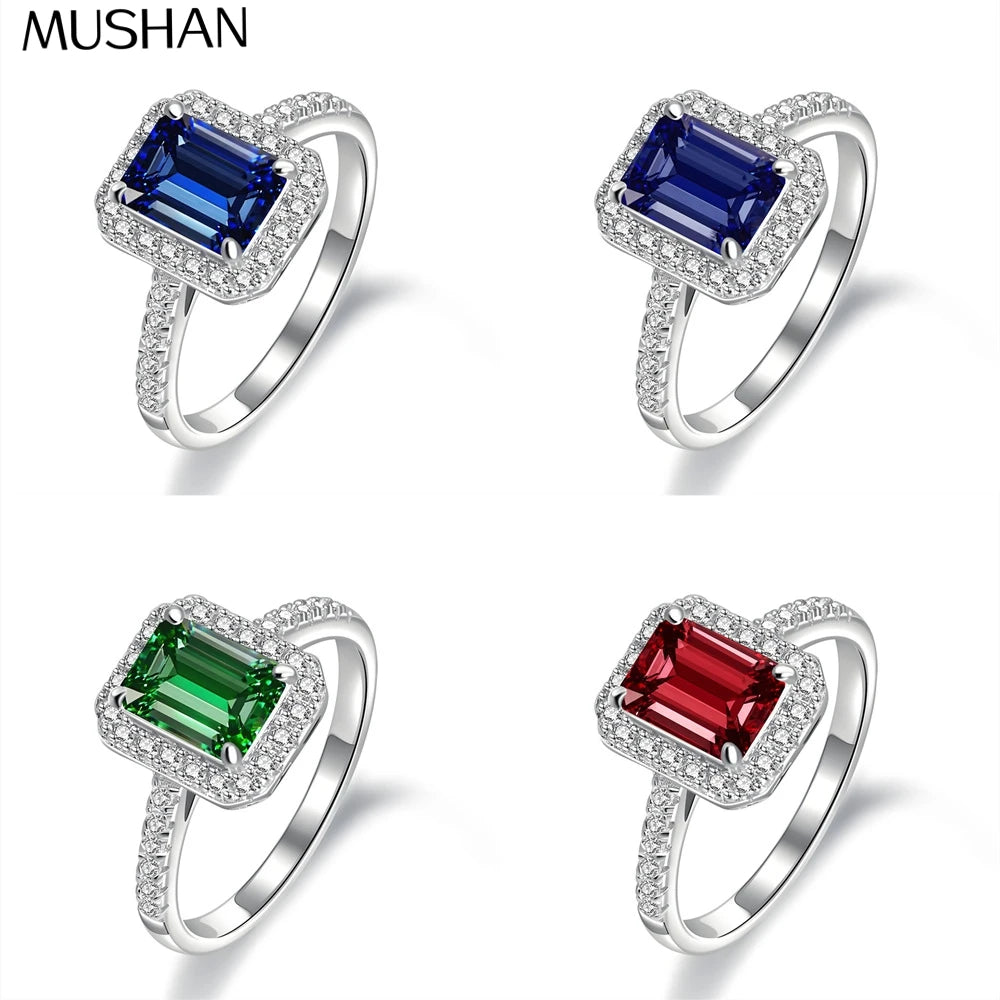 MUSHAN Luxury Jewelry HCD Gemstones Sapphire Ruby Ring For Women 925 Sterling Silver Rings Band s925 Fine Jewelry