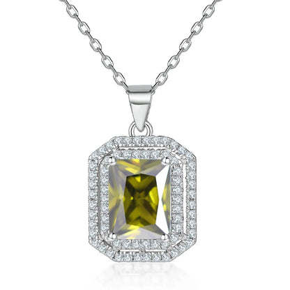 Collar de plata de ley 925 marca MuShan, colgante de joyería premium para mujer con circonita de grado 7A, diseño halo, bañado en oro real para el día a día.
