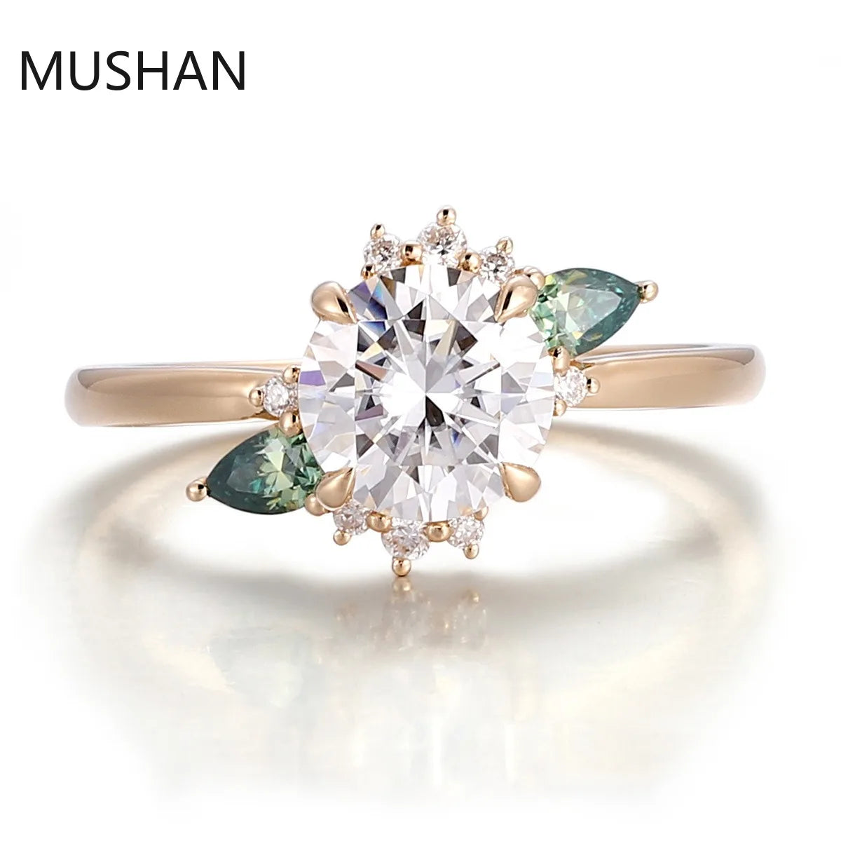MUSHAN Luxury Custom 14K 18K Gold Rings Band Jewelry With Moissanite Diamond Lab Grown Gemstones Diamond Wedding Ring For Women