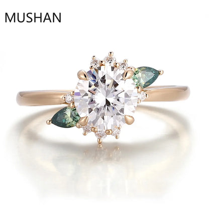 MUSHAN Luxury Custom 14K 18K Gold Rings Band Jewelry With Moissanite Diamond Lab Grown Gemstones Diamond Wedding Ring For Women
