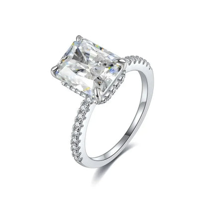 MUSHAN Luxury Jewelry 925 Sterling Silver Ring Band Women GRA Certificated Moissanite Diamond Emerald D Color Rings Fine Jewelry