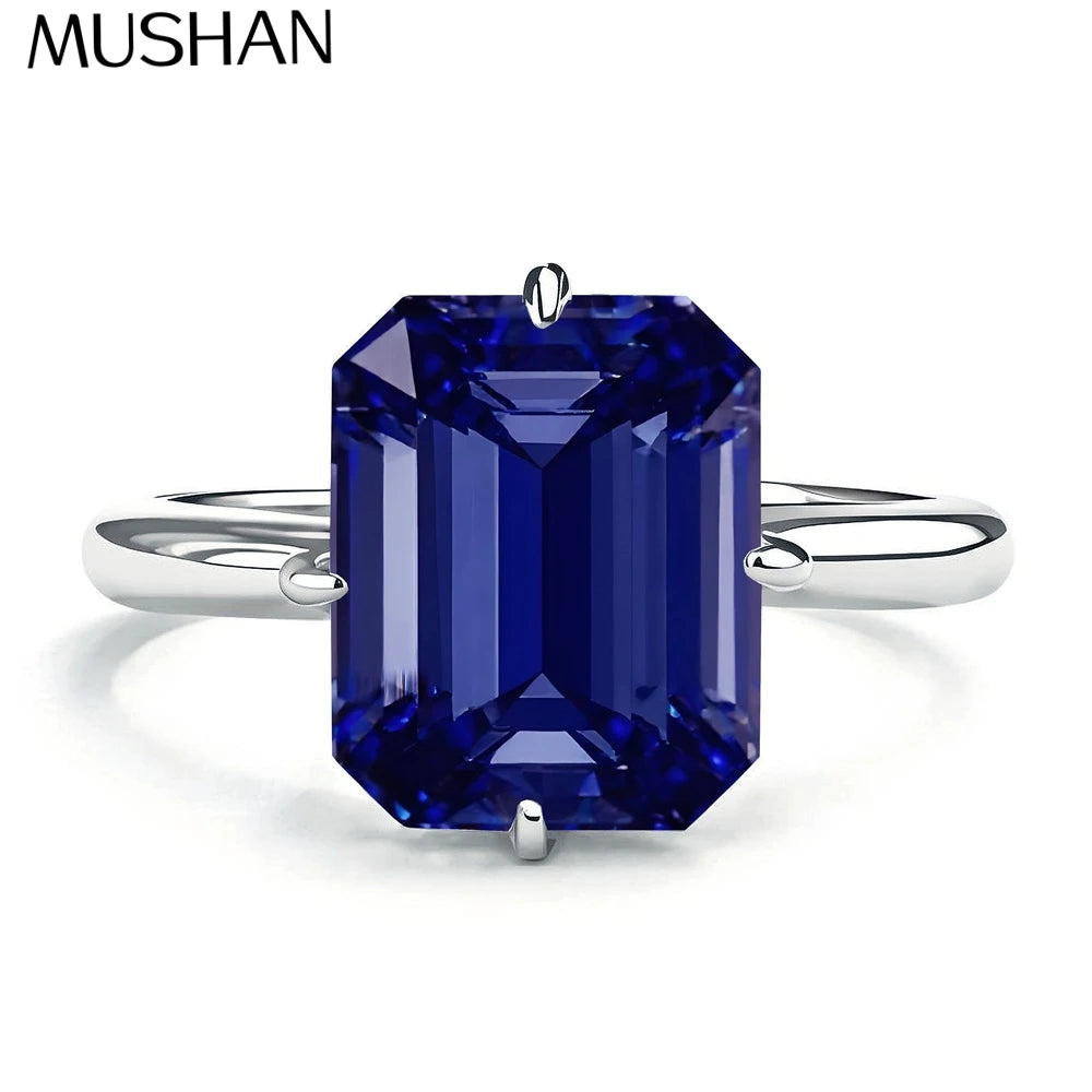 MuShan Jewelry 925 Sterling Silver Ring Wedding Band High Carbon Diamond Christmas Gift Timeless Style Women Rings Fine Jewelry