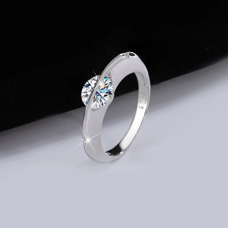 MuShan Designer Jewelry 925 Sterling Silver Ring VVS Moissanite Vintage Ring for Sister 18K Gold Plated MST Patent Fine Rings