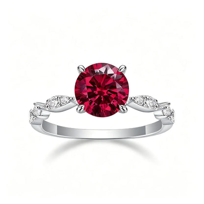 MUSHAN Custom Jewelry 2ct Lab Grown Gemstones Ruby Emerald Sapphire Rings Jewelry 925 Sterling Silver Women Ring