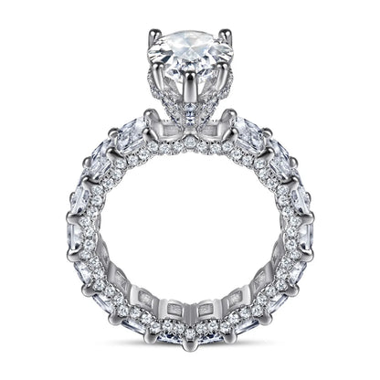Bague de mariage MuShan Jewelry en argent sterling 925 avec diamant haute teneur en carbone, style élégant et intemporel, bijoux raffinés pour femmes