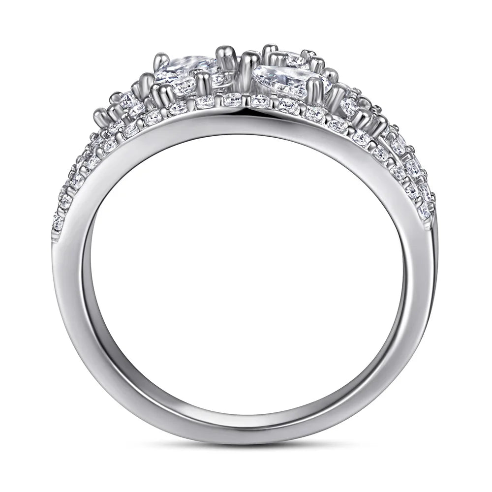 Anillo de plata de ley 925 MuShan Luxury Jewelry con circonita cúbica de grado 7A, corte cojín, joyería fina para mujer para oficina, chapado en oro auténtico