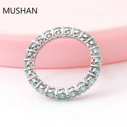 Anillos de boda de lujo MUSHAN de 14K y 18K, joyería con diamantes de moissanita y piedras preciosas cultivadas en laboratorio para mujer