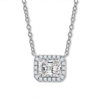 MuShan Designer Jewelry 925 Sterling Silver Rope Chain Cushion Moissanite Ladies 18K Real Gold Plated MST Patent Easter Necklace