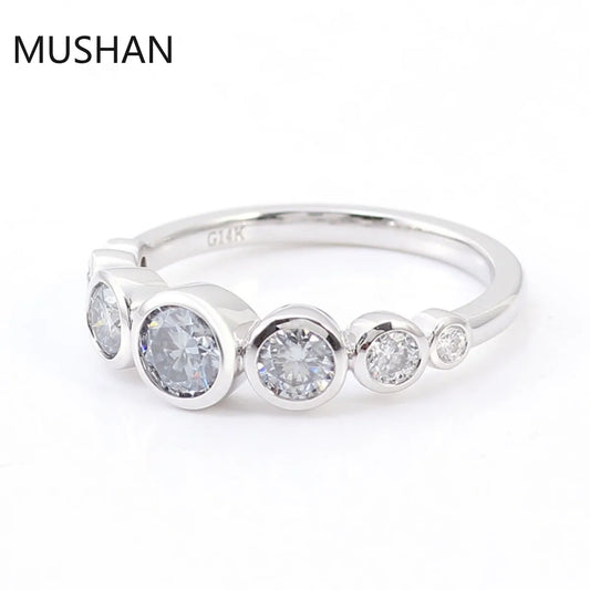 MUSHAN Luxury Custom 14K 18K Gold Rings Band Jewelry With Moissanite Diamond Lab Grown Gemstones Diamond Wedding Ring For Women