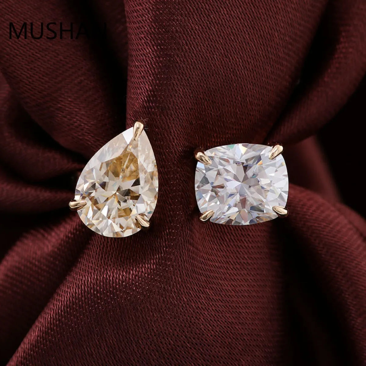 MUSHAN Luxury Custom 14K 18K Gold Rings Band Jewelry With Moissanite Diamond Lab Grown Gemstones Diamond Wedding Ring For Women