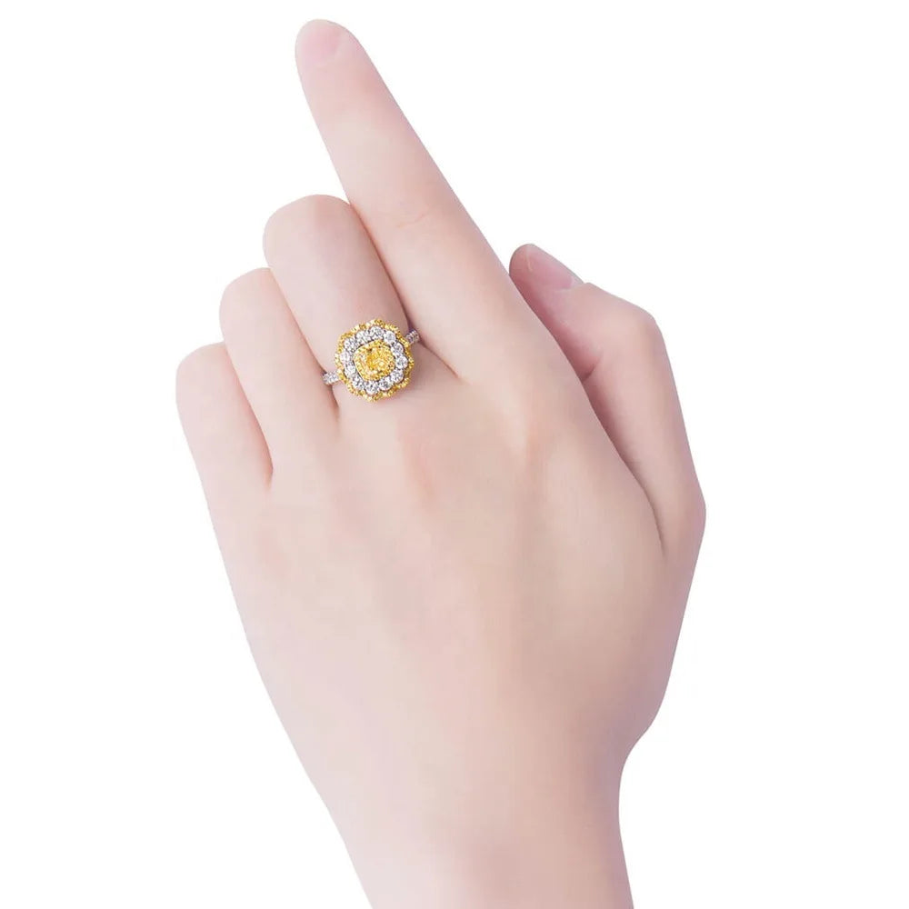 MuShan Jewelry 925 Sterling Silver Ring 5A CZ Gemstones High Carbon Gemstones Luxury 925 Sterling Silver Rings Accessories