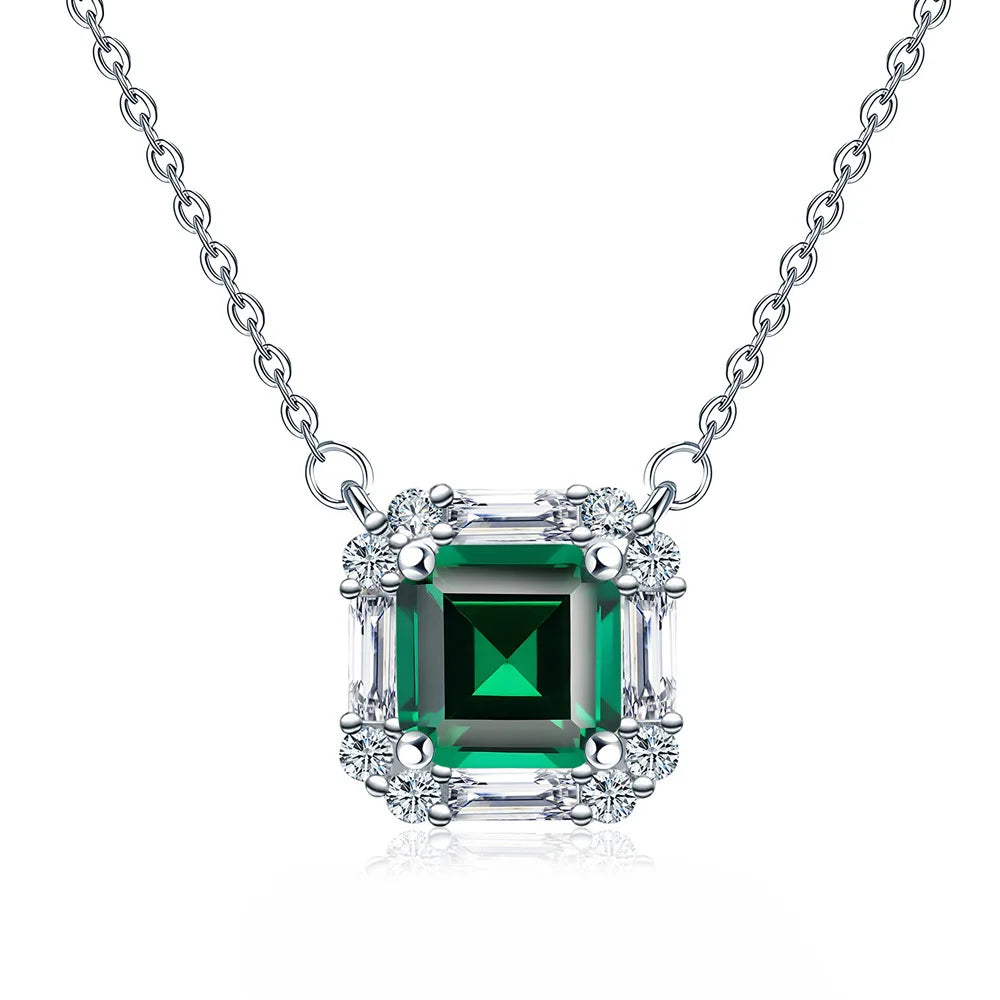 MuShan Jewelry 925 Sterling Silver Necklace Pendant Chain HCD Diamonds Anniversary Gift Christmas Gift Women Necklaces Jewelry