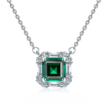 MuShan Jewelry 925 Sterling Silver Necklace Pendant Chain HCD Diamonds Anniversary Gift Christmas Gift Women Necklaces Jewelry