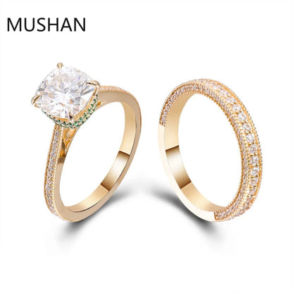 MUSHAN Anillos de lujo personalizados de oro de 14K y 18K, joyería con moissanita, diamantes de laboratorio y gemas, anillo de boda de diamantes para mujer