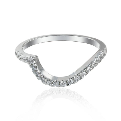 MuShan Jewelry 925 Sterling Silver Ring Wedding Band High Carbon Diamond Gift  Her Girlfriend Gift Women Rings Fine Jewelry