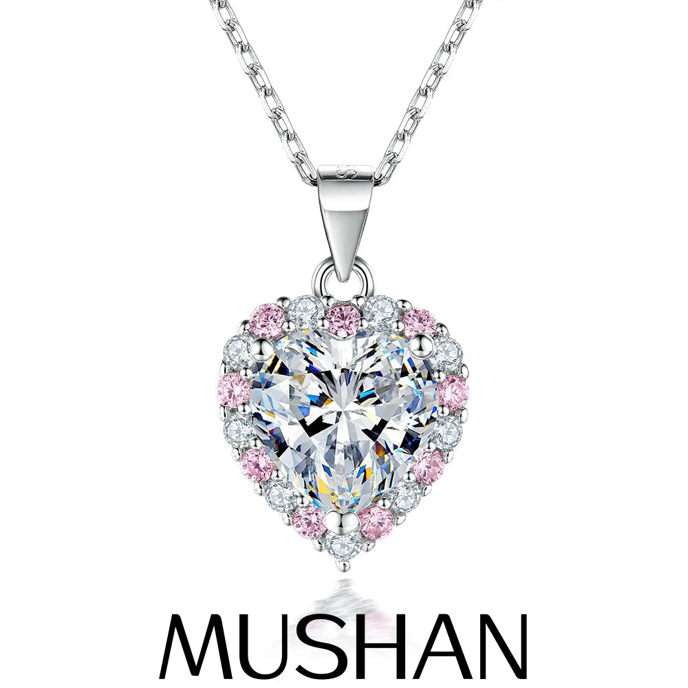 Collar de plata de ley 925 marca MuShan con circonita 5A, clásico para boda, para prometida, colgante de joyería premium bañado en oro de 18K