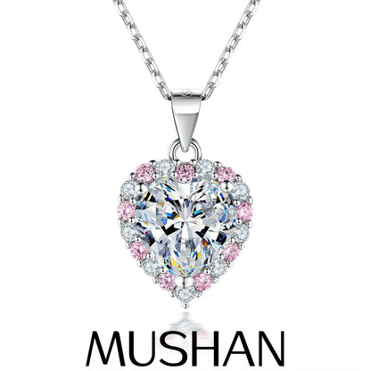Collar de plata de ley 925 marca MuShan con circonita 5A, clásico para boda, para prometida, colgante de joyería premium bañado en oro de 18K