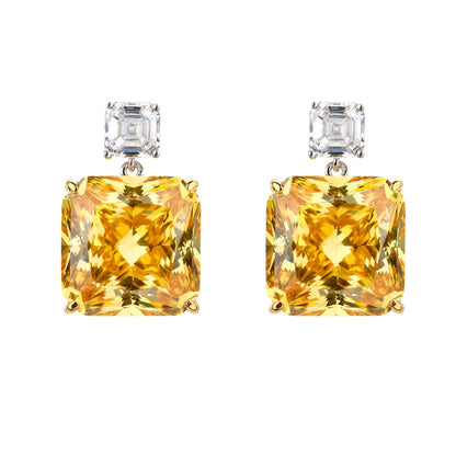 MuShan Jewelry 925 Sterling Silver Earring Fine 5A CZ Gemstones High Carbon Gemstones 925 Sterling Silver Earring Accessories