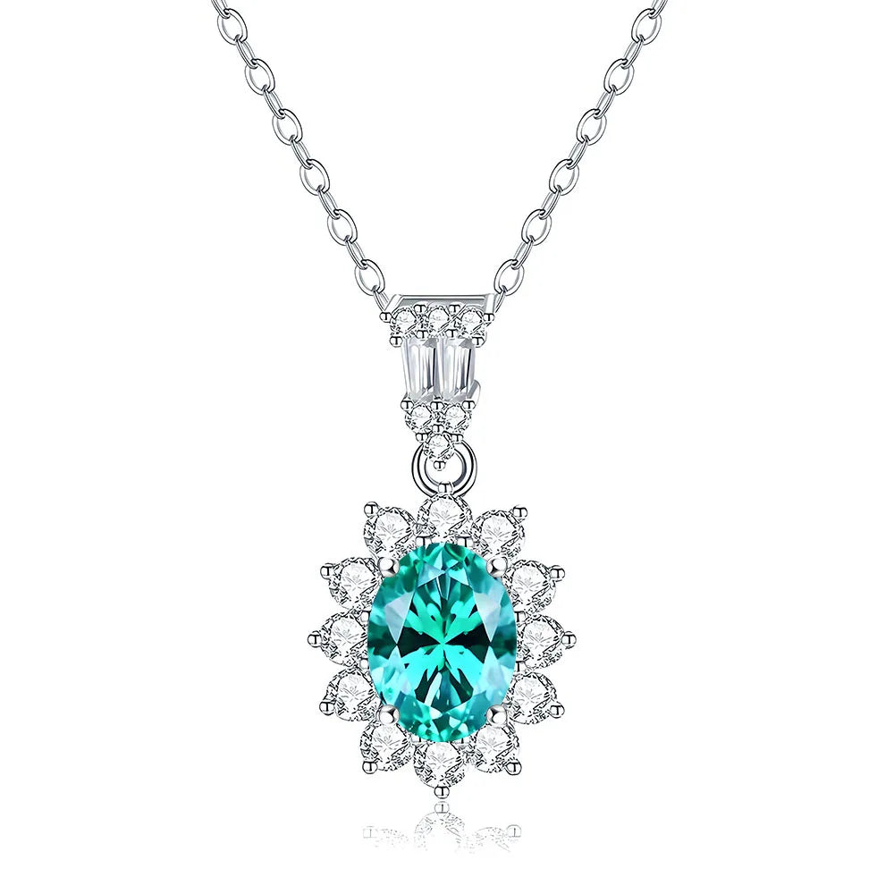 MuShan Jewelry 925 Sterling Silver Necklace Pendant Chain HCD Diamonds Engagement Party Romantic Style Women Necklaces Jewelry
