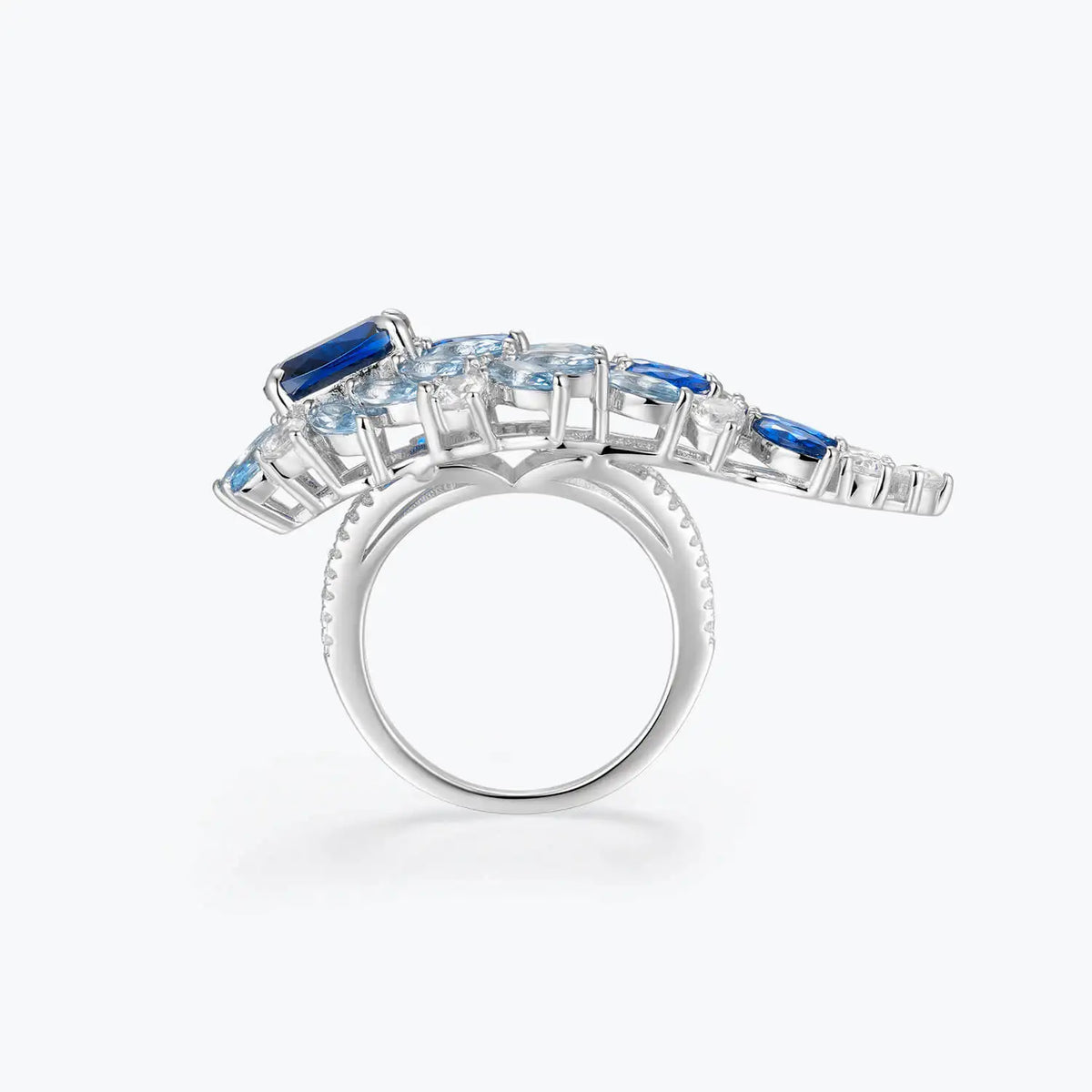 MuShan Jewelry 925 Sterling Silver Rings Bands Engagement Ring 7A Cubic Zirconia Modern Rings Bands Anniversary  Women Gift